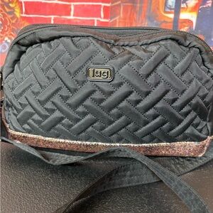 Lug Black Woven Crossbody Bag